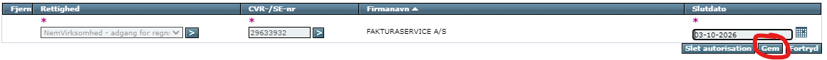 Så trykkes der på Gem
